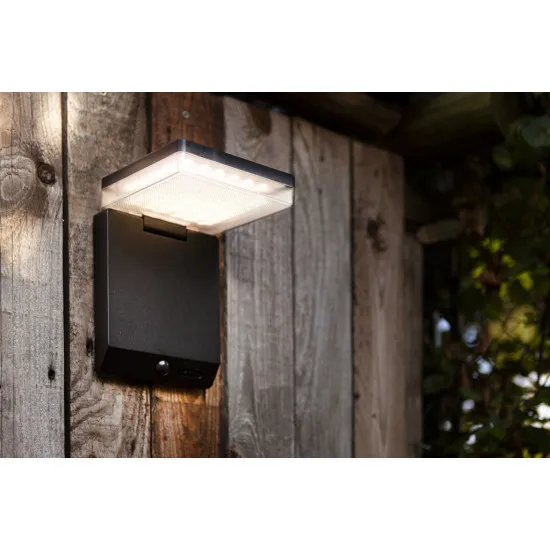 Lutec Moze matt fekete napelemes LED kültéri fali lámpa (LUT-6943101012) LED 1 izzós IP44