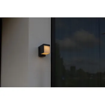 Lutec Prima sötétszürke napelemes hibrid LED kültéri fali lámpa (LUT-6993801118) LED 1 izzós IP44