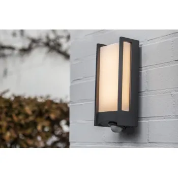 Lutec Qubo sötétszürke mozgásérzékelős LED kültéri fali lámpa (LUT-5193002118) LED 1 izzós IP54
