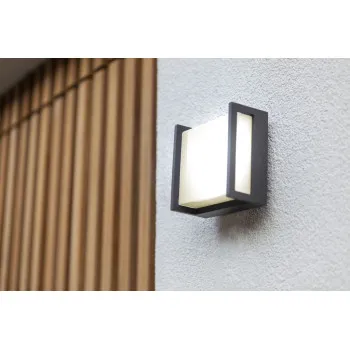 Lutec Qubo sötétszürke LED kültéri fali lámpa (LUT-5195401118) LED 1 izzós IP54