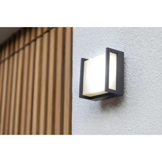 Lutec Qubo sötétszürke LED kültéri fali lámpa (LUT-5195401118) LED 1 izzós IP54