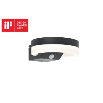 Lutec Runda sötétszürke napelemes LED kültéri fali lámpa (LUT-6915801335) LED 1 izzós IP54