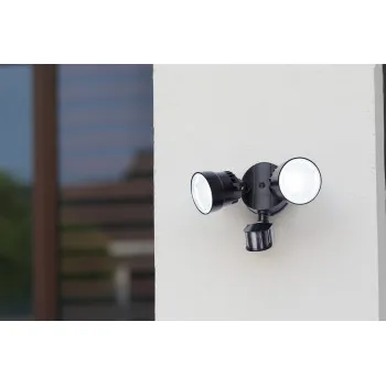 Lutec Shrimp matt fekete mozgásérzékelős LED kültéri fali lámpa (LUT-7622104330) LED 2 izzós IP54