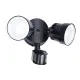 Lutec Shrimp matt fekete mozgásérzékelős LED kültéri fali lámpa (LUT-7622104330) LED 2 izzós IP54