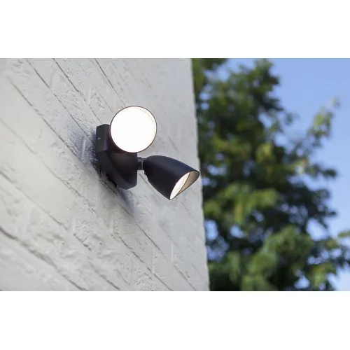 Lutec Shrimp matt fekete LED kültéri fali lámpa (LUT-7622221012) LED 2 izzós IP54