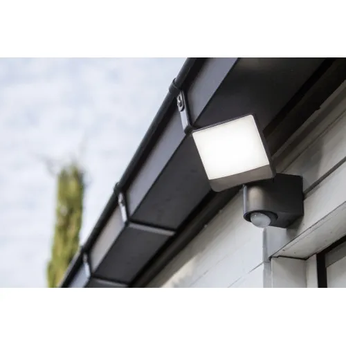 Lutec Sunshine sötétszürke mozgásérzékelős LED kültéri fali lámpa (LUT-7625701345) LED 1 izzós IP44