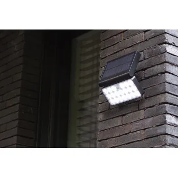 Lutec Tuda matt fekete napelemes LED kültéri fali lámpa (LUT-6935501330) LED 1 izzós IP44