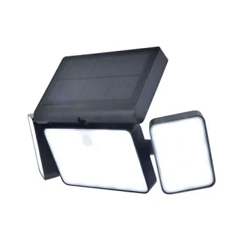 Lutec Tuda matt fekete napelemes LED kültéri fali lámpa (LUT-6935502330) LED 3 izzós IP44