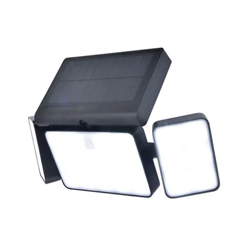 Lutec Tuda matt fekete napelemes LED kültéri fali lámpa (LUT-6935502330) LED 3 izzós IP44