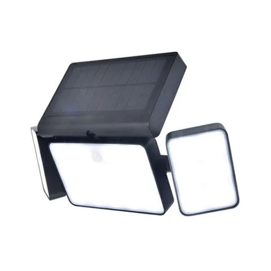 Lutec Tuda matt fekete napelemes LED kültéri fali lámpa (LUT-6935502330) LED 3 izzós IP44