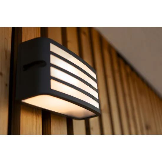 Lutec Zebra sötétszürke kültéri fali lámpa (LUT-5203501118) E27 1 izzós IP44