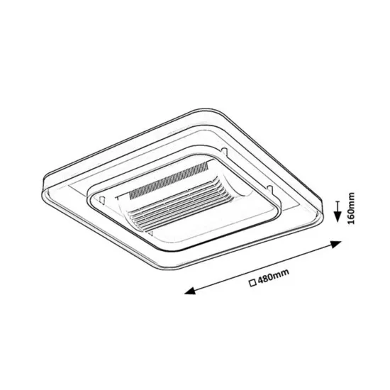 Rábalux Aireon fekete LED mennyezeti ventilátoros lámpa (RAB-71341) LED 1 izzós IP20