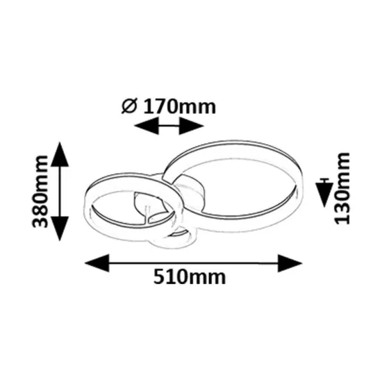 Rábalux Amilia fekete LED mennyezeti lámpa (RAB-71385) LED 1 izzós IP20
