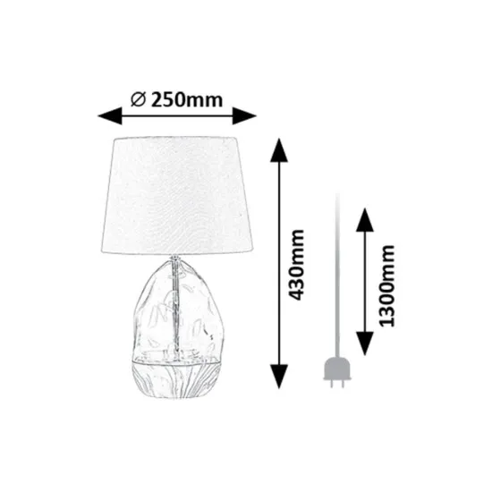 Rábalux Apolonia fehér asztali lámpa (RAB-74227) E27 1 izzós IP20