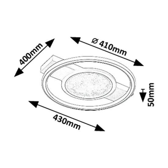 Rábalux Aranis fekete LED mennyezeti lámpa (RAB-71377) LED 1 izzós IP20