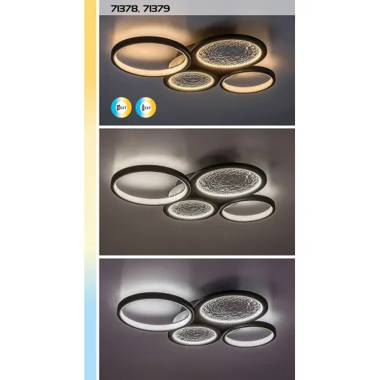 Rábalux Aranis fekete LED mennyezeti lámpa (RAB-71378) LED 1 izzós IP20