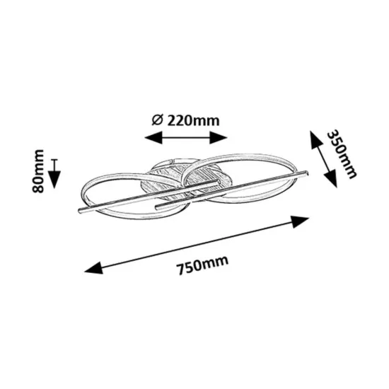 Rábalux Arash fekete LED mennyezeti lámpa (RAB-71403) LED 1 izzós IP20