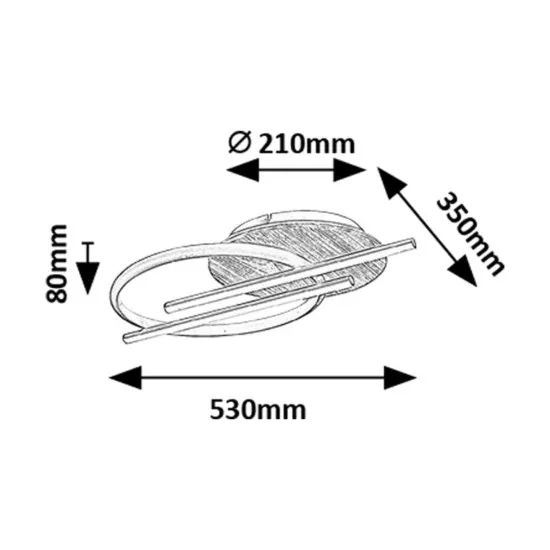 Rábalux Arash fekete LED mennyezeti lámpa (RAB-71404) LED 1 izzós IP20