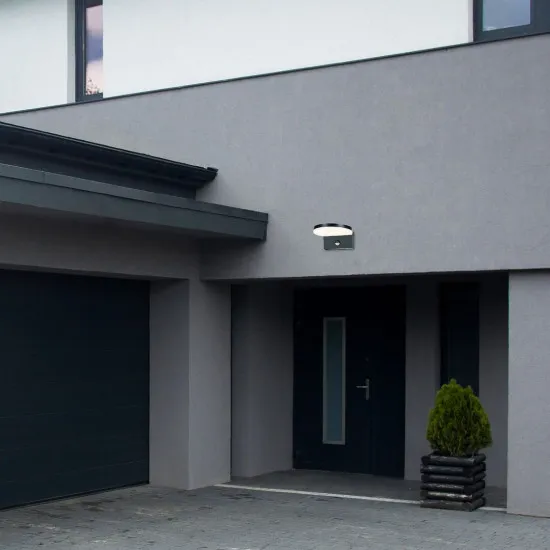 Rábalux Batida fekete mozgásérzékelős LED kültéri fali lámpa (RAB-77119) LED 1 izzós IP54