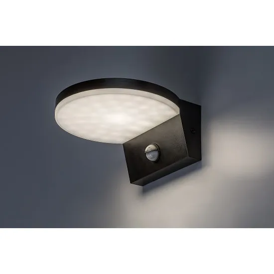 Rábalux Batida fekete mozgásérzékelős LED kültéri fali lámpa (RAB-77119) LED 1 izzós IP54