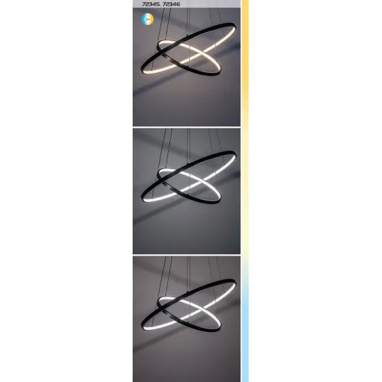 Rábalux Beliza fekete LED függesztett lámpa (RAB-72345) LED 1 izzós IP20