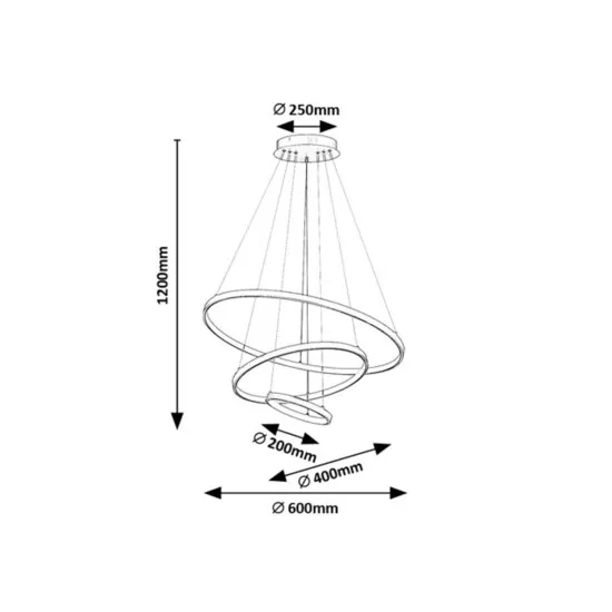 Rábalux Beliza fekete LED függesztett lámpa (RAB-72346) LED 1 izzós IP20