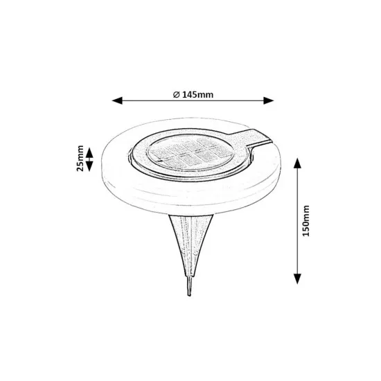 Rábalux Bokod fekete LED napelemes kültéri leszúrható lámpa (RAB-77187) LED 1 izzós IP44