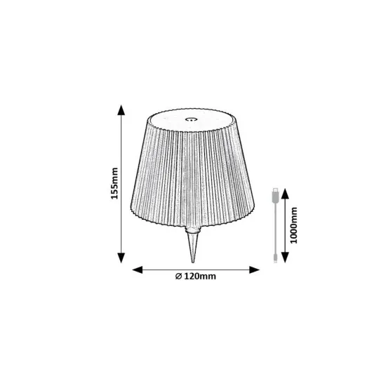 Rábalux Burdur fekete kültéri palackba illeszthető LED asztali lámpa (RAB-77142) LED 1 izzós IP44
