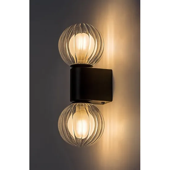 Rábalux Colzar matt fekete fürdőszobai falikar (RAB-75022) G9 2 izzós IP44