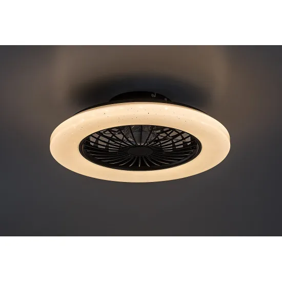 Rábalux Dalfon 2 fekete-fehér LED mennyezeti ventilátoros lámpa (RAB-71329) LED 1 izzós IP20