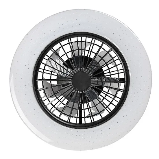 Rábalux Dalfon 2 fekete-fehér LED mennyezeti ventilátoros lámpa (RAB-71329) LED 1 izzós IP20