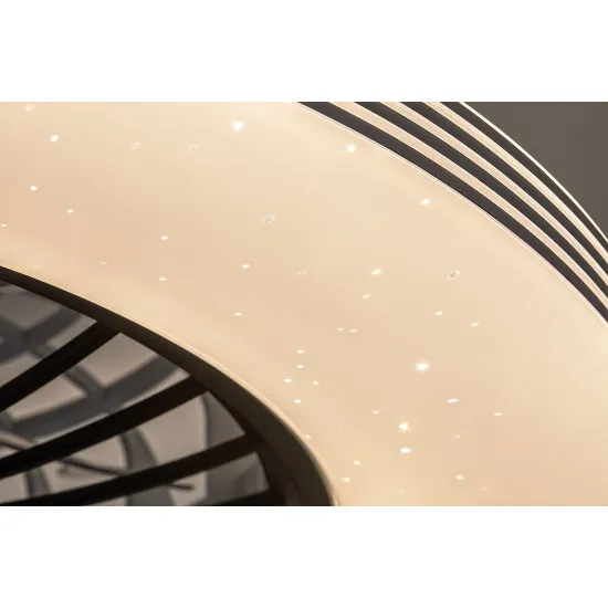 Rábalux Dalfon 2 fehér-fekete LED mennyezeti ventilátoros lámpa (RAB-71330) LED 1 izzós IP20