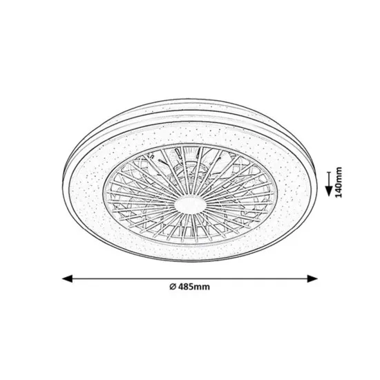 Rábalux Dalfon 2 fehér-fekete LED mennyezeti ventilátoros lámpa (RAB-71331) LED 1 izzós IP20