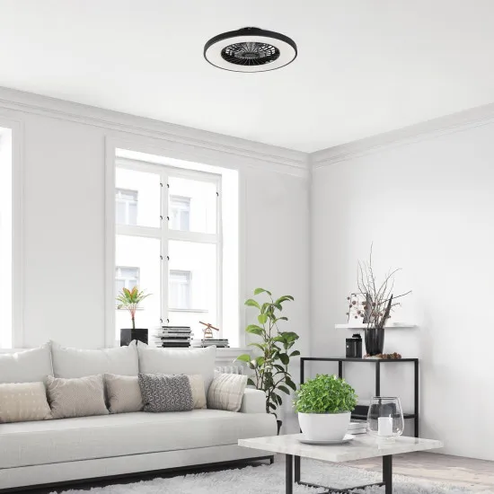 Rábalux Dalfon 2 fekete-fehér LED mennyezeti ventilátoros lámpa (RAB-71334) LED 1 izzós IP20