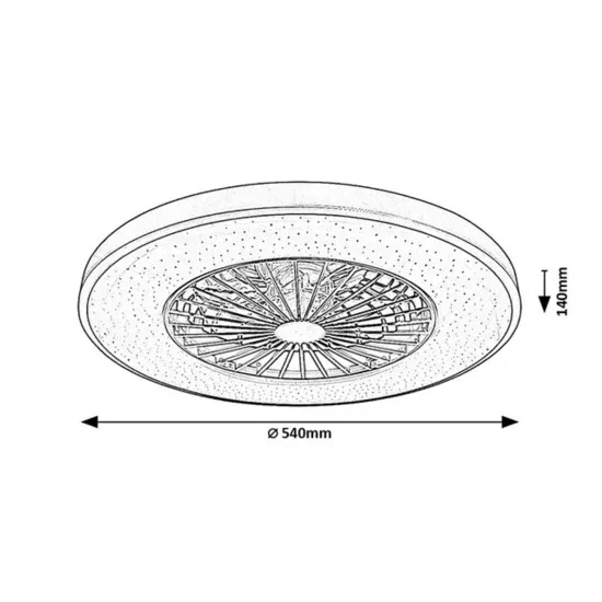 Rábalux Dalfon 2 fekete-fehér LED mennyezeti ventilátoros lámpa (RAB-71334) LED 1 izzós IP20
