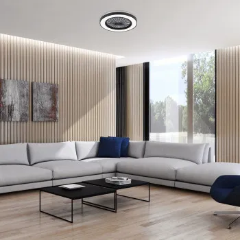 Rábalux Dalfon 2 fekete-fehér LED mennyezeti ventilátoros lámpa (RAB-71336) LED 1 izzós IP20