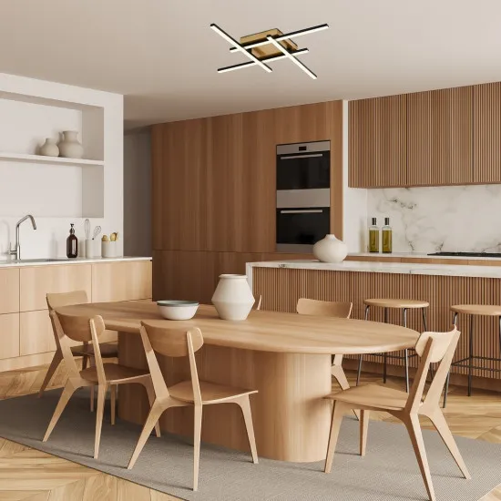 Rábalux Demir fekete-arany LED mennyezeti lámpa (RAB-71398) LED 1 izzós IP20