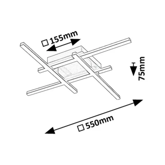 Rábalux Demir fekete-arany LED mennyezeti lámpa (RAB-71398) LED 1 izzós IP20