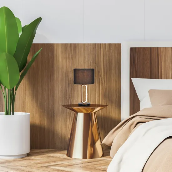 Rábalux Domiro arany-fekete LED asztali lámpa (RAB-74044) LED+E27 1 izzós IP20