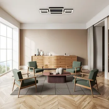 Rábalux Donya fekete LED mennyezeti lámpa (RAB-71374) LED 1 izzós IP20