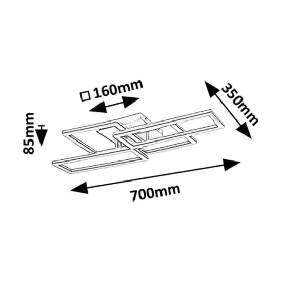 Rábalux Drusus fekete LED mennyezeti lámpa (RAB-71389) LED 1 izzós IP20