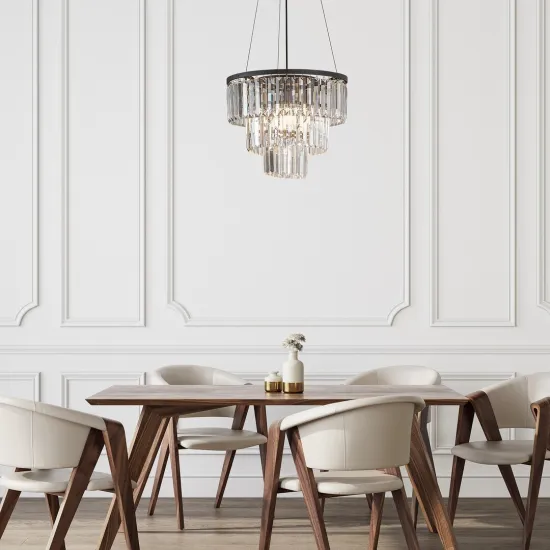 Rábalux Eloisa fekete függesztett lámpa (RAB-72265) E27 3 izzós IP20