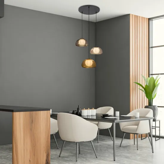 Rábalux Elowen fekete függesztett lámpa (RAB-72276) G9 3 izzós IP20