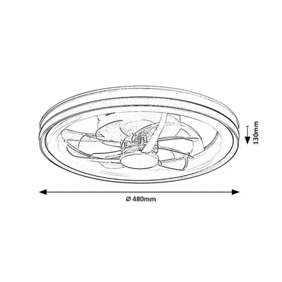 Rábalux Fanricius ezüst LED mennyezeti ventilátoros lámpa (RAB-71335) LED 1 izzós IP20