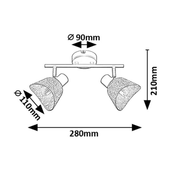 Rábalux Farelia fekete mennyezeti spotlámpa (RAB-73006) E14 2 izzós IP20