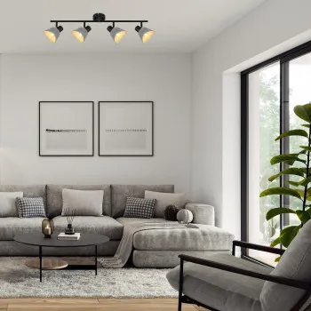 Rábalux Farelia fekete mennyezeti spotlámpa (RAB-73008) E14 4 izzós IP20