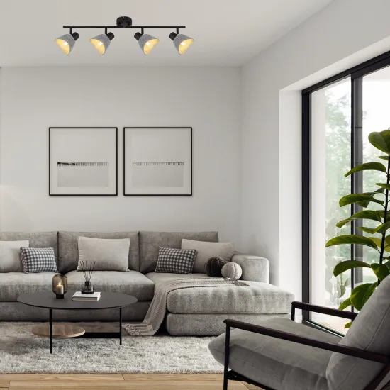 Rábalux Farelia fekete mennyezeti spotlámpa (RAB-73008) E14 4 izzós IP20