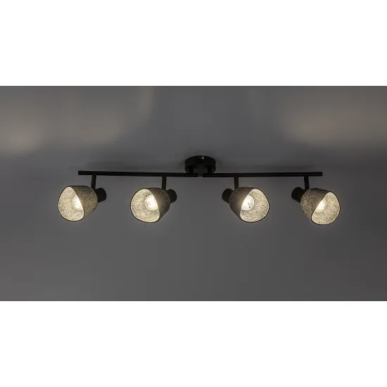 Rábalux Farelia fekete mennyezeti spotlámpa (RAB-73008) E14 4 izzós IP20