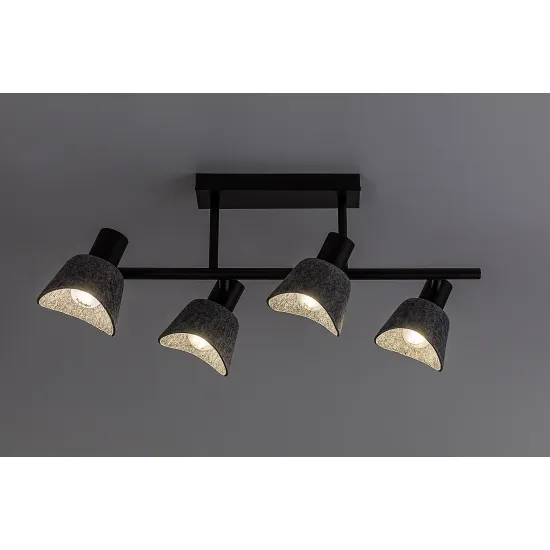 Rábalux Farelia fekete mennyezeti lámpa (RAB-73010) E14 4 izzós IP20