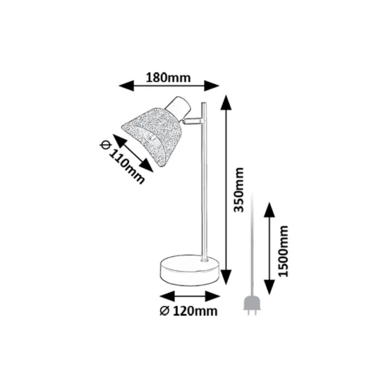 Rábalux Farelia fekete asztali lámpa (RAB-74018) E14 1 izzós IP20